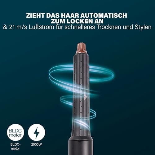 Princess Airstyler Pro, 7-in-1 Stylingtool, 3 Heiz- & Geschwindigkeitsstufen, Ionenfunktion, Coolshot, 1,8m Kabel, Reisetasche, 7 Aufsätze, Hitzeschutzhandschuh, BLDC-Motor, 2000 W, 01.529205.01.001 thumbnail 3