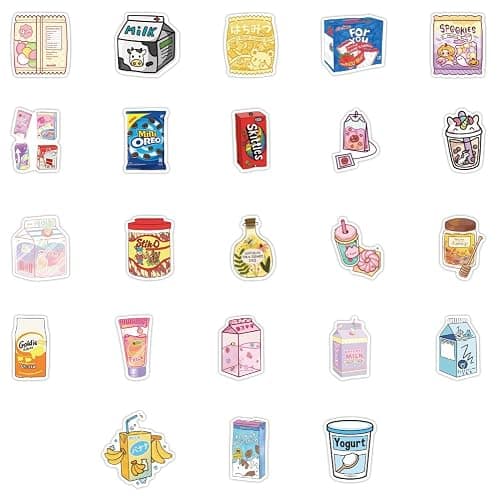 100pcs Cute Snack, Food, and Drink Stickers Set - Kawaii Small Stickers for Teens, Boys, Girls, and Adults thumbnail 6