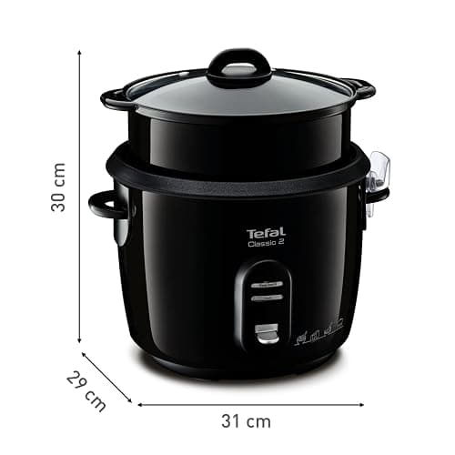 Tefal Classic 2 Cuiseur à riz, 5 L, 1,5 kg de riz, Automatique, Maintien au chaud, Sans surveillance, Cuve antiadhésive, Nettoyage facile, Panier vapeur, Noir RK103811 thumbnail 3