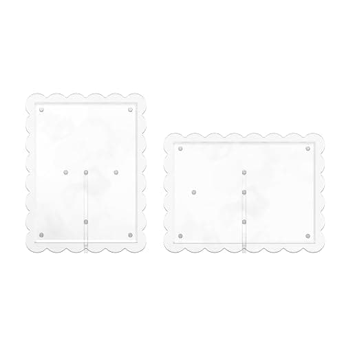 GRAHAM DESIGN 2 Pack of 5 x 7 Clear Acrylic Scalloped Picture Frames, Magnetic Acrylic Closure with Dual Kickstand Holes for Vertical and Horizontal Display, Modern Gift Decor thumbnail 2