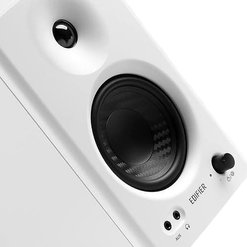 Edifier MR4 Powered Studio Monitor Speakers, 4" Active Near-Field Monitor Speaker - White (Pair) thumbnail 3