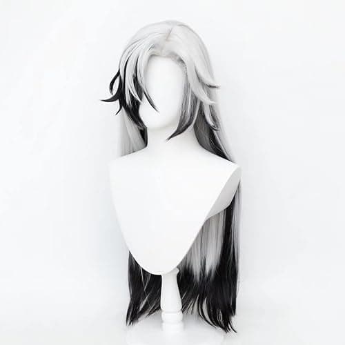 XiongXiongLe Boothill Cosplay Wig Honkai Star Rail Long Straight Silver White Black Roleplay Costume Wigs for Adult Women Cos Anime Game Party Halloween Christmas Comic(Boothill) - Boothill thumbnail 2