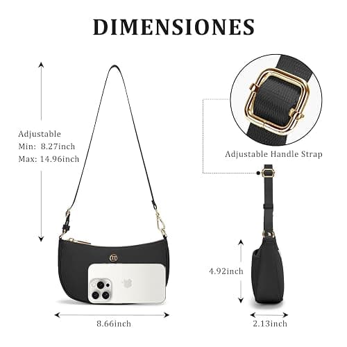 Shoulder Bag for Women Handbags with Adjustable Strap Underarm Purse Mini Clutch Purses Trendy Crescent Bags 1L thumbnail 3