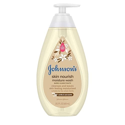 Johnson's Skin Nourishing Moisture Baby Body Wash With Vanilla & Oat Scents, Hypoallergenic & Tear Free Baby Bath Wash, Paraben-, Dye-, Sulfate & Phthalate-Free, 20.3 fl. oz