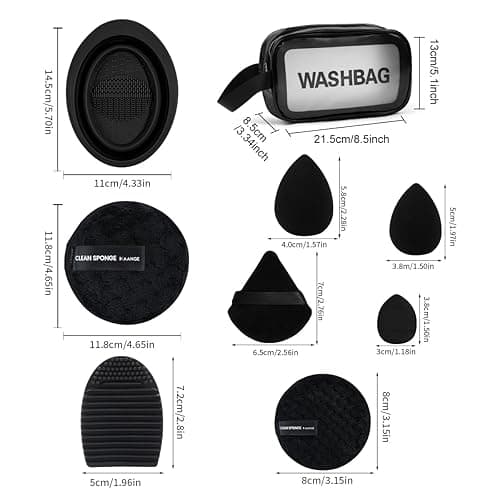 MAANGE Makeup Brushes, 49 Pcs Makeup Tool Set Premium Synthetic Makeup Brush Set Foundation Powder Concealers Eye Blush Make Up Brush Kit (Black/Silver, 49 Piece Set) - Black/Silver thumbnail 2