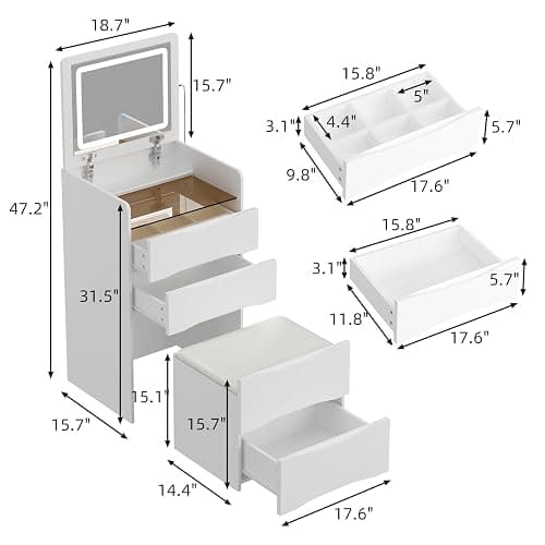 vanity desk w/ mirror  thumbnail 2