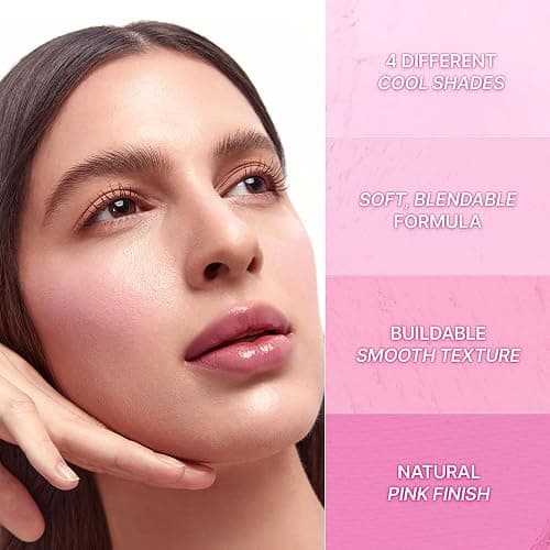 dasique Blending Mood Cheek | f#06 Berry Smoothie | korean makeup | 4 Blendable Shades in Lightweight Smooth Powder | Vegan | Pink Blush thumbnail 2
