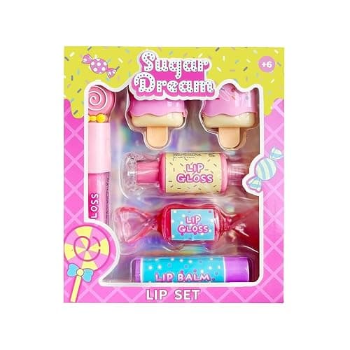 M&U MAKE YOU UP MU 6pc Candy Sweet Lip Gloss Set for Kids - 1 Straight Stick, 2 Ice Cream and 2 Candy Balms, Non-Toxic Girls Birthday Gift, Fun Theme Party Favors thumbnail 2