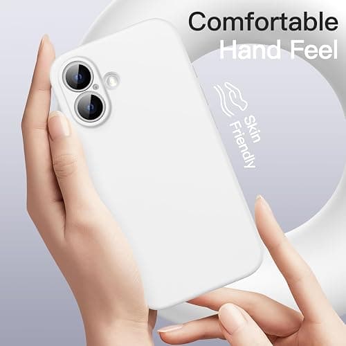 JETech Magnetic Silicone Case for iPhone 16 6.1-Inch, Compatible with MagSafe, Silky Soft Touch, Shock Absorbing Phone Cover with Camera Lens Full Protection (White) thumbnail 4