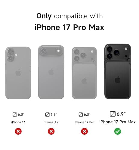 SURITCH for iPhone 17 Pro Max Case with Camera Control Cover, Camera Cover and Adjustable Kickstand, Compatible with MagSafe, Shockproof Bumper Protective Cases 6.9 Inch, Black thumbnail 2