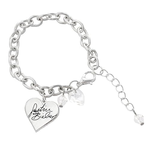 Justin Bieber Signature Heart Charm Bracelet thumbnail 3
