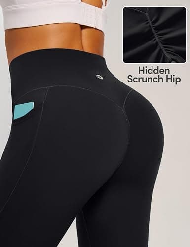 IUGA Invisible Scrunch Butt Lifting Leggings for Women No Front Seam Workout Leggings with Pockets Tummy Control Yoga Pants thumbnail 3