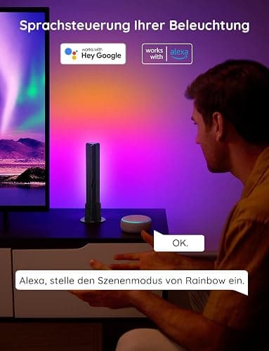 Govee LED Lightbar, RGBICWW TV Hintergrundbeleuchtung Funktioniert mit Alexa und Google Assistant, App Steuerung dimmbar 16 Millionen Farben für TV, Monitor, PC, Zimmer, Gaming Deko thumbnail 3