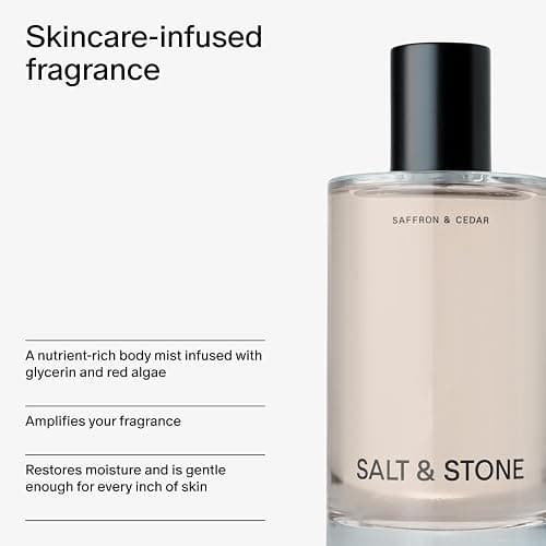 Salt & Stone Body Mist, Saffron & Cedar Scent, Skincare Infused Hair & Body Spray for Women and Men, Hydrating Fragrance with Glycerin and Red Algae, Vegan, Cruelty Free, 3.4 fl oz thumbnail 6