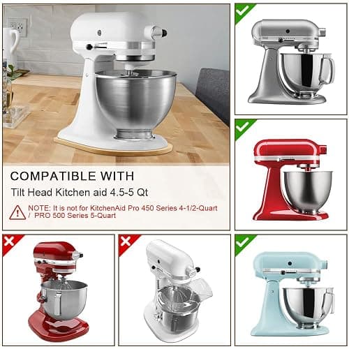 Compatible with Kitchen aid 4.5-5 Qt Bamboo Mixer Slider - Appliance Slider for Tilt Head Kitchen aid Stand Mixer Artisan, Countertop Storage Mover Sliding Tray Accessories Attachments thumbnail 4