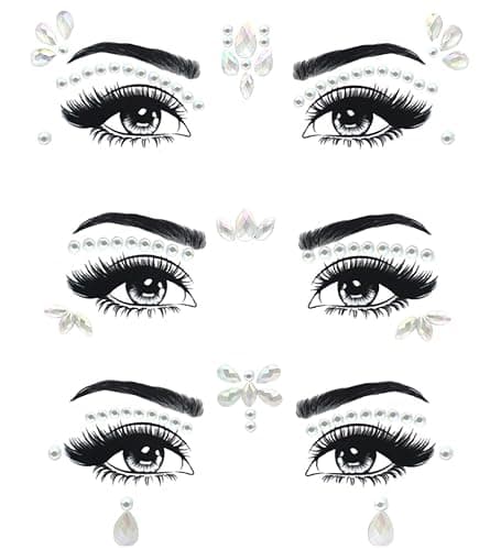 HZXINYI Glitzersteine Gesicht - Edelsteine-Temporäre Tattoos, Glitzer Gesichtssteine zum Aufkleben, Party- und Festivalfahrzeug für Stil 4 - Image 1
