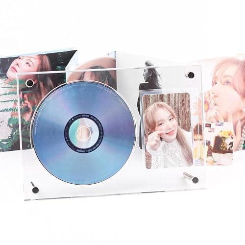 Baskiss Photocard and CD Holder Stand, Acrylic Standing Display, 66 x 91 mm Card Cares Ultra Clear Trading Cases Protectors for Kpop Photocard Baseball Basketball Photo (1CD+1Card) thumbnail 6