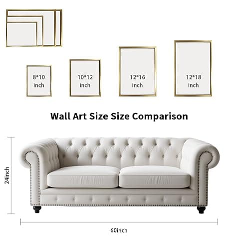 AIMAILON Vintage Gold Canvas Wall Art Framed Decor for Study Room Bedroom Classical Relaxing Young Lady Picture Victorian Summer Pond Lotus Background Artwork Desktop Home Decoration 8x10 thumbnail 8