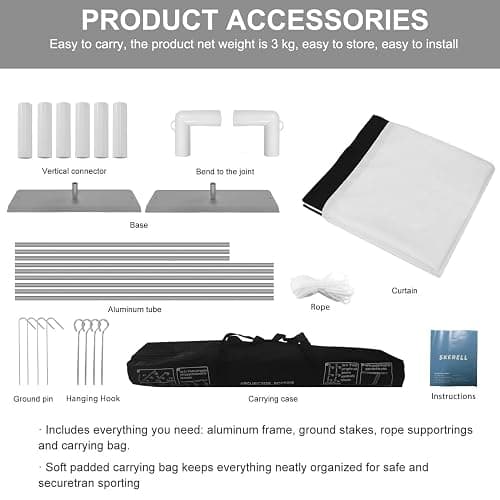 SKERELL Outdoor Projector Screen with Stand 100 Inch: Portable Projection Screen for Outside Theater Home Backyard Movies thumbnail 5