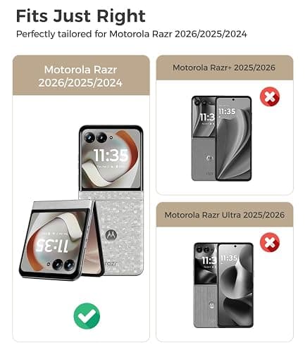 for Motorola Razr 2026/2025/2024 Case with Built-in Screen Protector | Compatible with MagSafe Case for Moto Razr 2026/2025/2024, Hinge Protection Hard PC Shockproof Magnetic Cover thumbnail 2