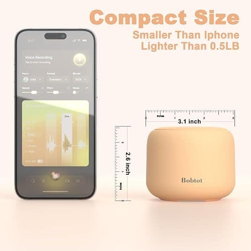 Bobtot Portable Bluetooth Speakers with Strap Easy to Carry, Wireless Waterproof Mini Speaker with Loud Stereo Sound, 20 Hours Playtime, Rechargeable Battery, Built-in Microphone, Orange thumbnail 6