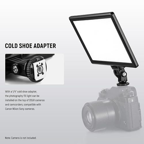 NEEWER 9" LED Video Light Panel, Dimmable DSLR Camera Soft Lighting with Mini Desk Tripod Stand, USB Type C Ports, 3200K~5600K CRI95+ for Studio Photography Video Recording Live Streaming, NL-116AI thumbnail 6
