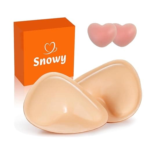 Snowy Sticky Bra Inserts,Reusable and Waterproof Double Sided Snowy Inserts,Sticky Bra Push Up for Women Dresses Bikinis - Image 1