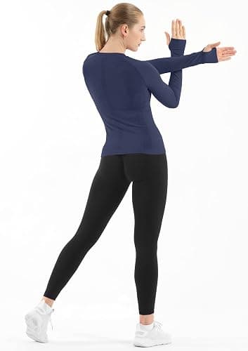 MathCat Seamless Workout Shirts for Women Long Sleeve Yoga Tops Sports Running Shirt Breathable Athletic Top Slim Fit XS-XL thumbnail 6
