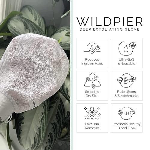 Wildpier Beauty Deep Exfoliating Glove - Biodegradable Viscose, Body Exfoliator Improves Skin Texture, Exfoliating Face Scrub Reduces Acne, Dead Skin Remover for Body, Body Scrubber Exfoliator thumbnail 2