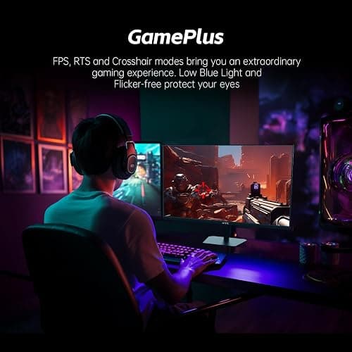 KTC 24.5'' Gaming Monitor, FHD 1080P 180Hz (Up to 200Hz) Fast IPS 128% sRGB Computer Monitor, HDR10, Adaptive Sync, Eye Care PC Gamer Monitor, HDMIx2, DP, VESA Mountable, Tilt Adjustable, H25T7 thumbnail 5