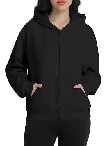 Abonlen Zip Up Hoodies for Women Fleece Jacket with Pockets Casual Sweatshirts Comfy Fall Coats - Image 1