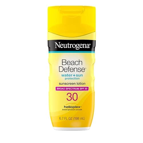 Neutrogena Sunscreen Lotion Beach Defense SPF 30, Face and Body Sunscreen, Hawaii Reef Act 104 Compliant, Octinoxate & Oxybenzone Free, Oil Free, Fast Absorbing Sun Care, 6.7 fl. oz - Image 1