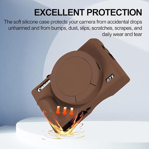 Easy Hood Case for Canon Powershot G7 X Mark III Digital Camera, Soft Silicone Protective Cover with Removable Lens Cover for Canon Powershot G7X Mark III DSLR Camera (Brown) thumbnail 4
