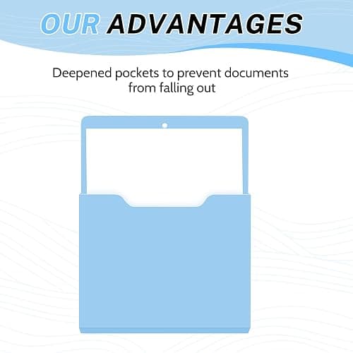 Fuutreo 6 Pcs Magnetic Wall File Organizer Magnetic Wall File Holder Refrigerator Magazine Holder for Mail Letters Paper(Macaron Color,10 x 13 Inch,Vertical) thumbnail 4