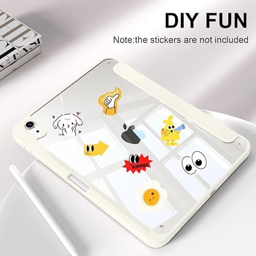 BFGTSJF Case for iPad (A16) 11th Generation 11 Inch 2025, iPad 10th Generation 10.9 Inch 2022 with Pencil Holder, Slim Trifold Stand Protective Cover with Clear Back, Auto Wake/Sleep, Cream White thumbnail 9