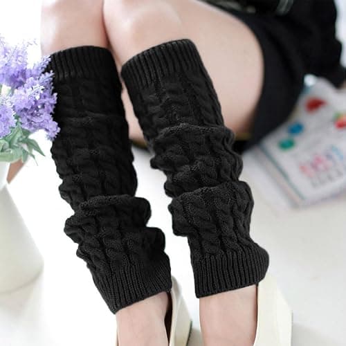 Knit Winter Leg Warmers,Thermal Long Twist Legwarmers Socks,15Inch Kawaii Winter Stockings For Women Girls Yoga Ballet Dance thumbnail 6