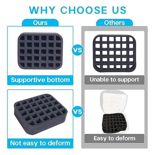 YAHOURWAT 2 Pack Nail Polish Organizer Holder Foam Pad with Slots for Storage 60 Bottles (15ml/0.5fl.oz) Nail Polish or Essential Oil Tray for Drawers Black thumbnail 6