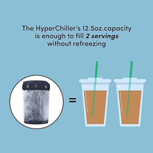 HyperChiller HC2BG Patented Iced Coffee/Beverage Cooler, NEW, IMPROVED,STRONGER AND MORE DURABLE! Ready in One Minute, Reusable for Iced Tea, Wine, Spirits, Alcohol, Juice, 12.5 Oz, Slate Blue thumbnail 2
