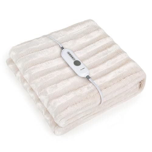 WOOMER Electric Heated Throw Blanket, Soft Faux Fur Fast Heating Blanket, 4 Heating Levels & 4 Hours Auto Off (50"x 60"), Machine Washable, Over-Heat Protection, ETL Certification thumbnail 2