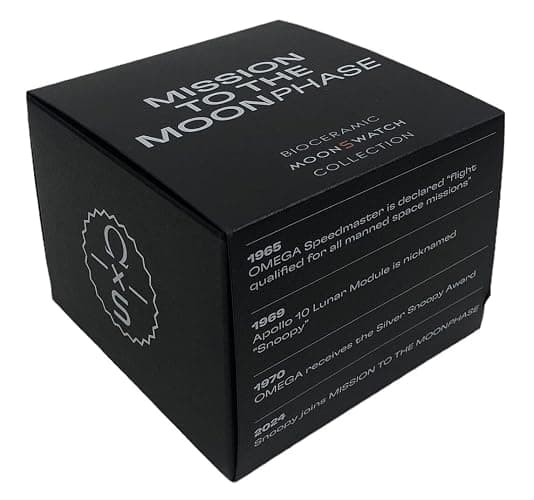 Swatch Reloj de pulsera Moonswatch Omega x Misión a la Luna fase Snoopy, Negro, Negro - Image 1