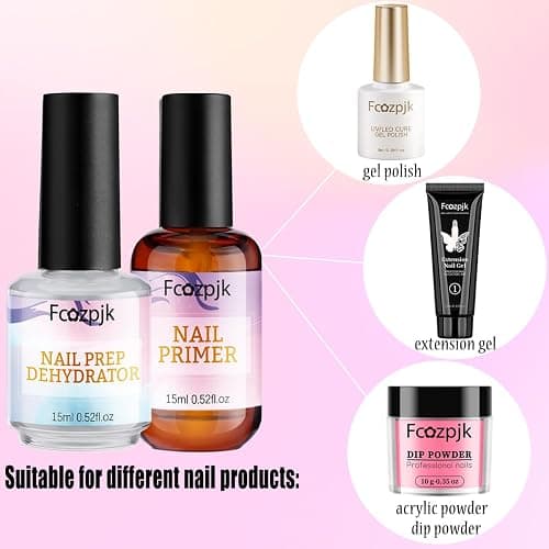 Fcozpjk Nail Dehydrator and Nail Primer with Cuticle Oil Set, Air Dry Bonding Primer for Acrylic Nails No Lift, Acid-free Prep Dehydrator, Natural Cuticle Oil for Nails, Manicure Accessories thumbnail 5