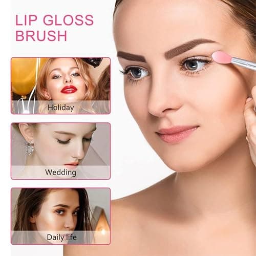 Fokmuaex Professional 20-Pack Silicone Lip Brushes - Precision Mini Makeup Applicators for Lip Gloss, Balm & Concealer, Travel-Sized 5cm/1.96" Hygienic Cosmetic Tools (20PCs) thumbnail 5