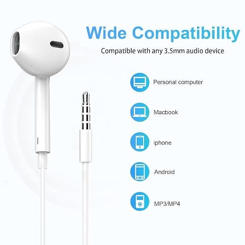 CLIPSUN Wired Earbuds 2 Pack, Earbuds HiFi Stereo Wired Earphones Headphones with Microphone Volume Control Compatible with iPad, Laptop, MP3, Android Smartphones, Fits All 3.5mm Jack Device thumbnail 4