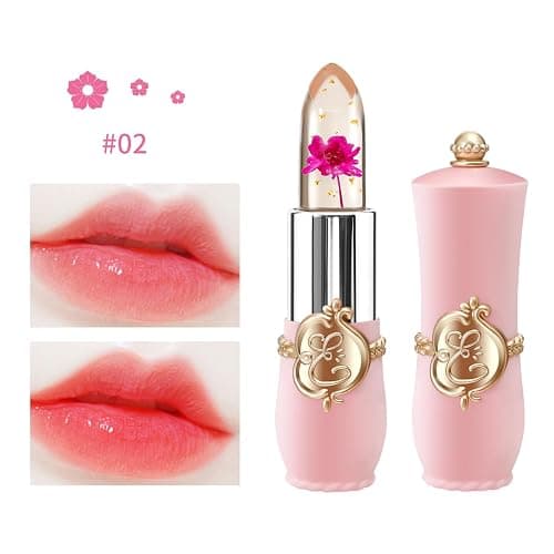 3 Packs Flower Jelly Lippenstift Set Magic Temperature Farbwechsel Lippenbalsam Langanhaltende Feuchtigkeitscreme Aloe Vera Flower Jelly Lippenstift Makeup Set (3PCS Set A) thumbnail 3