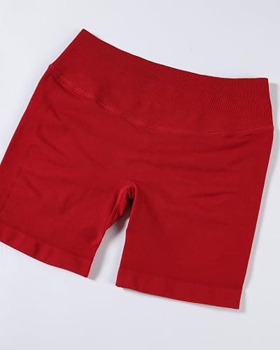 AUROLA Influence Workout Shorts for Women,2.5 3.5 4.5 5.5 6.5 No Roll Up Squat Proof Scrunch Seamless Compression Gym Short - 4.5" Inseam - X-Small - Chili Red thumbnail 7