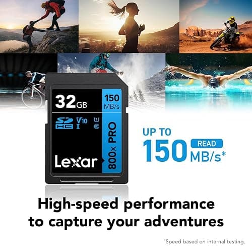 Lexar 32GB (3-Pack) High-Performance 800x PRO SD Card, UHS-I, C10, U1, V10, 4K, Up to 150MB/s Read Memory Card, for Point-and-Shoot & Mid-Range DSLR Cameras, HD Camcorders (LSD0800P032G-B3NNU) thumbnail 2