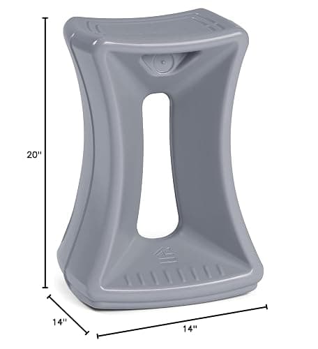 Simplay3 Active America Fit Balance Chair, 20" Stool for Adults and Teens- Ergonomic Office Desk Chair with Rock, Wobble, Tilt Motion for Learning, Work and Study, Steel Grey thumbnail 3