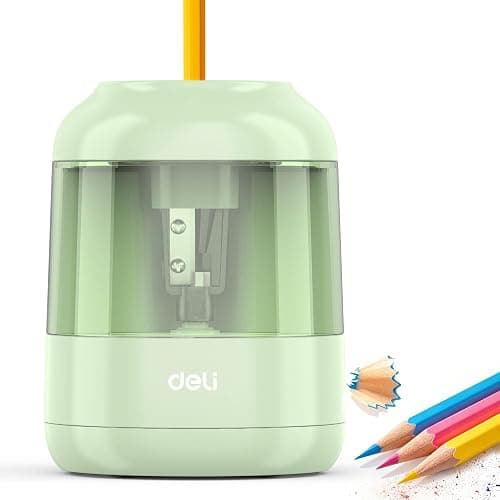 deli Electric Pencil Sharpener, Battery Operated, 6.5–8mm for Classroom | Battery Electric Pencil Sharpener, Durable Blade 5000+ Sharpen, Fits 6.5-8mm Pencils Classroom Kids Home - Image 1