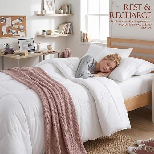 Utopia Bedding Duvet Insert, Twin XL Comforter 68 x 92 Inches, White | Cozy All Season Comforter for Kids, Boys, Girls, and Teens, Down Alternative Fill, Soft Microfiber Shell, Machine Washable thumbnail 9