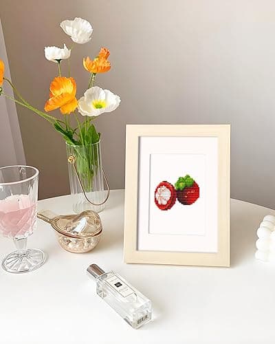 PeakLuv 12 Pcs Small Diamond Art Kits, Fruit Mini Diamond Painting Kits for Adults Beginners, 5D DIY Square Drill Diamond Dots, Quickly Finishable Mini Gem Art for Home Wall Desktop Decor, 6X7in thumbnail 6